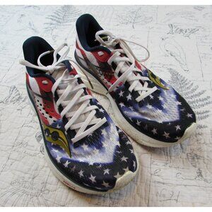 GUC SAUCONY MEN'S  RIDE 17 20924-76 STARS N STRIPES RUNNING SHOES  Size 7.5